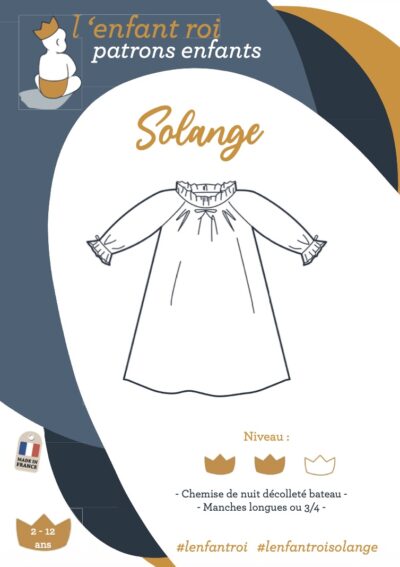 patron couture de chemise de nuit pour les filles de 2 à 12 ans
