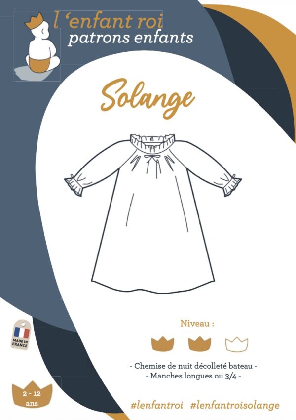 patron couture de chemise de nuit pour les filles de 2 à 12 ans