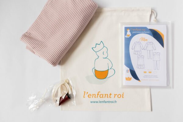 Alba kit chemise de nuit jersey rayé rose antique
