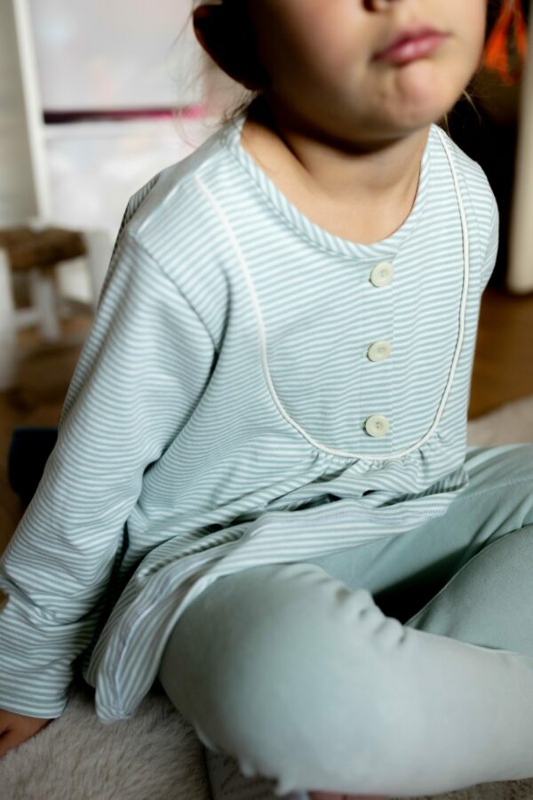 EVIE pyj rayé vert + velours