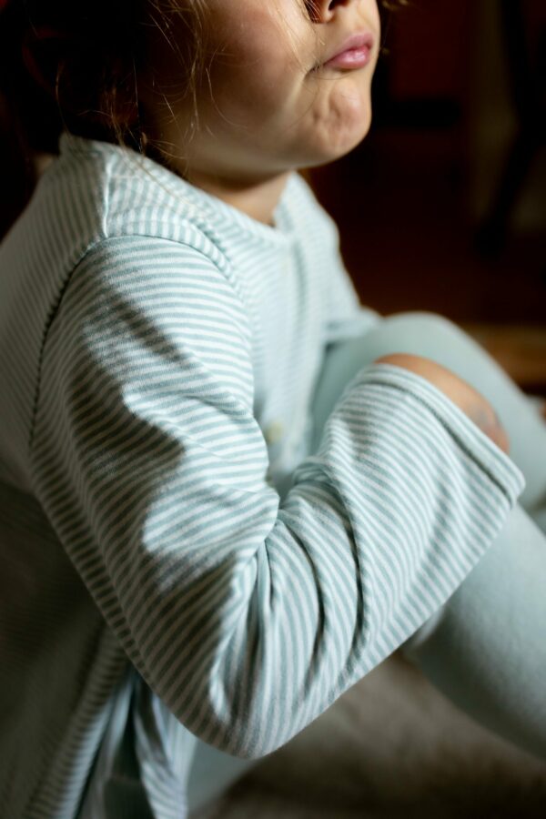 EVIE pyj rayé vert + velours