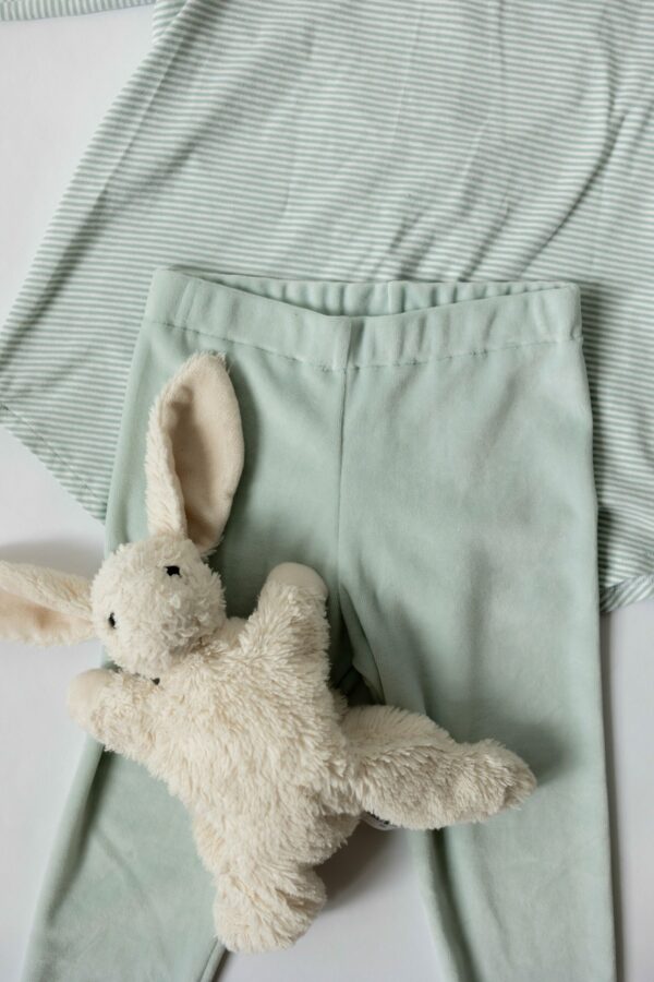 EVIE pyj rayé vert+velours