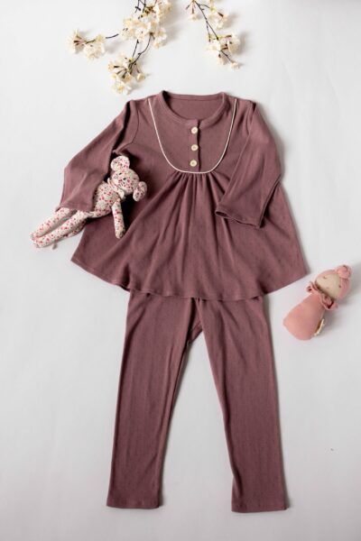 EVIE pyjama pointelle rose